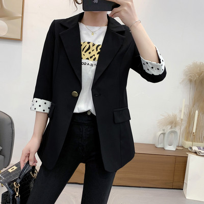 Γυναικείο σακάκι με κουμπί και μανίκια 3/4