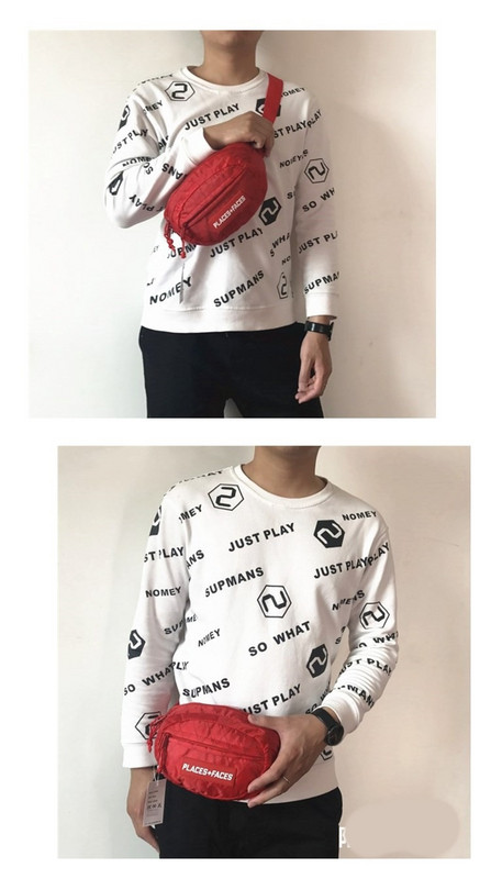 Μοντέρνα γυναικεία τσάντα μέσης κατάλληλη για άνδρες και γυναίκες με φερμουάρ σε διάφορα χρώματα