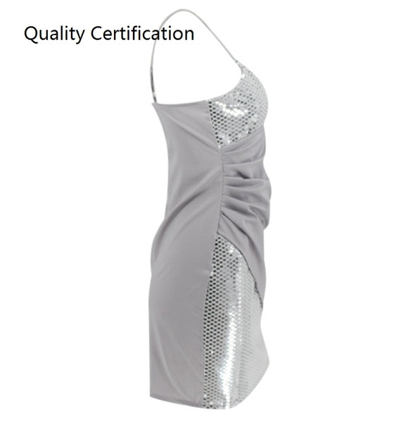 ΝΕΟ μοντέλο γυναικείο κοντό φόρεμα με γυαλιστερό αποτέλεσμα και λουράκια