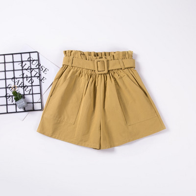 Pantaloni scurți casual de damă, cu talie înaltă și buzunar