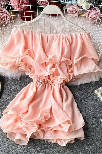 Női sifon ing csupasz vállpánttal és gumival