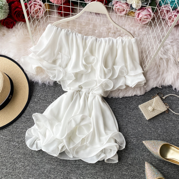 Női sifon ing csupasz vállpánttal és gumival