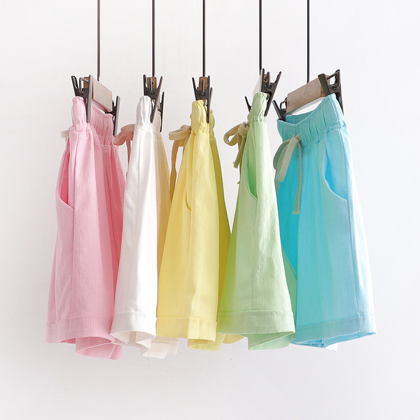 Casual γυναικεία σορτς με κορόνια και ψηλή μέση