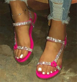 Sandale casual dama cu pietre si talpa plata