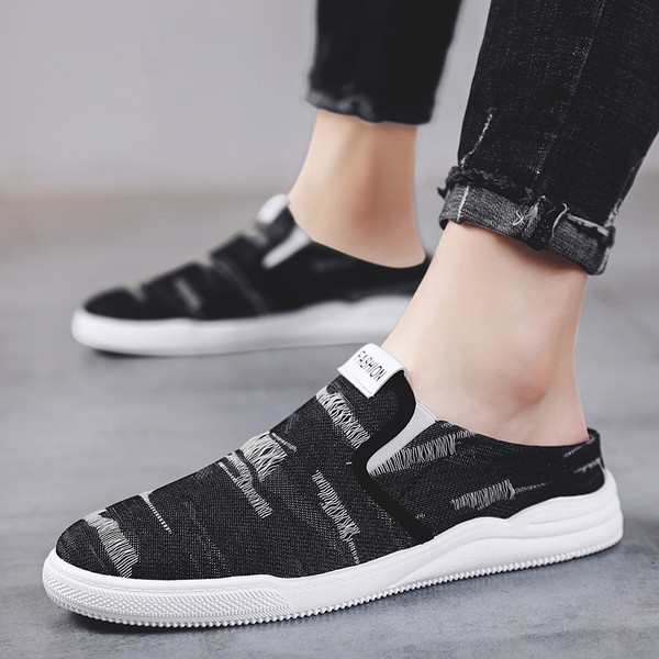 ΝΕΟ μοντέλο ανδρικές παντόφλες τζιν με σκισμένα μοτίβα