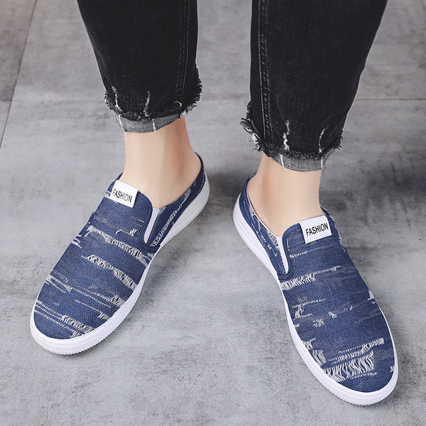 ΝΕΟ μοντέλο ανδρικές παντόφλες τζιν με σκισμένα μοτίβα