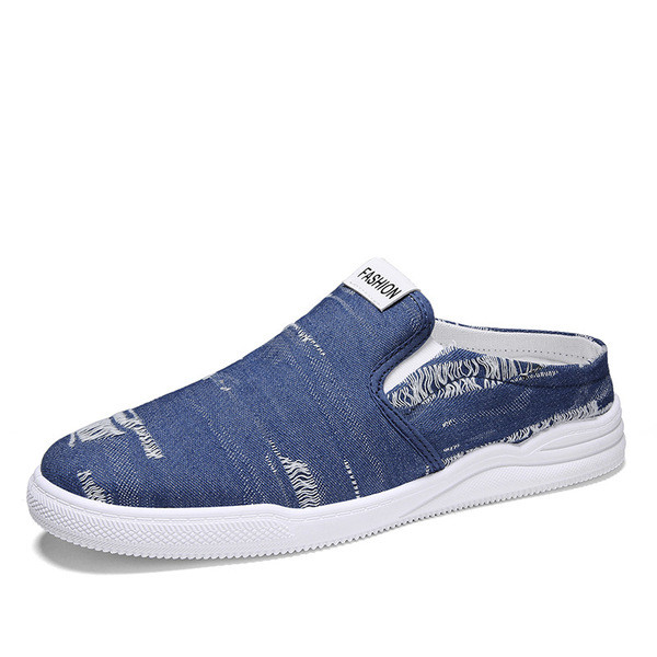 ΝΕΟ μοντέλο ανδρικές παντόφλες τζιν με σκισμένα μοτίβα