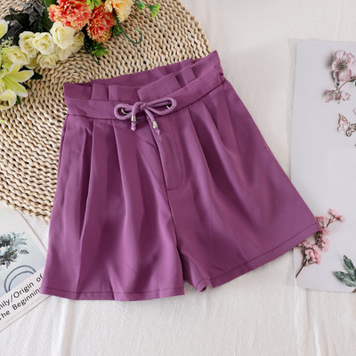 Pantaloni scurți și cravate casual de damă cu talie înaltă