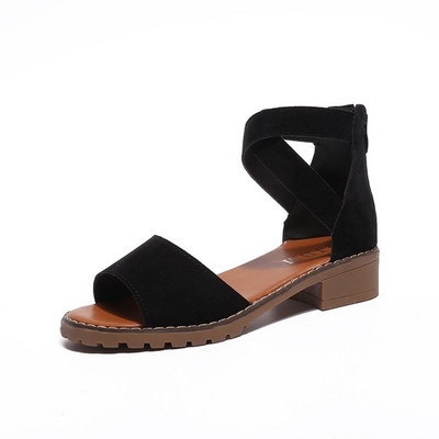 Öko-seemisnahast moodsad naiste sandaalid 3,5 cm kontsaga