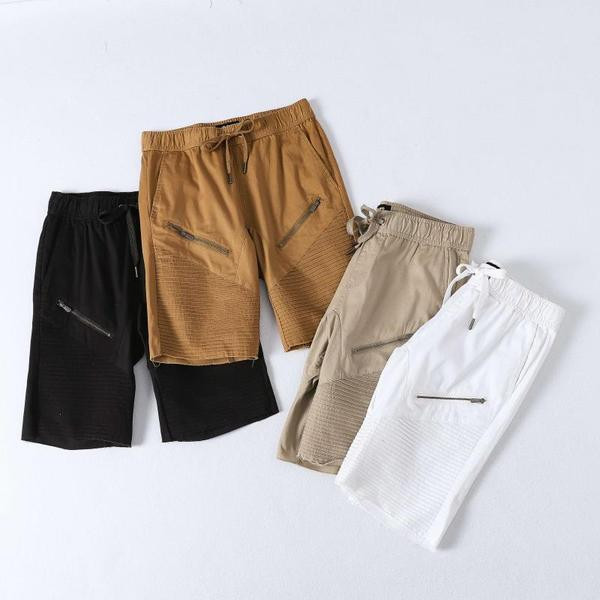 Rövid sport-alkalmi férfi nadrág cipzárral