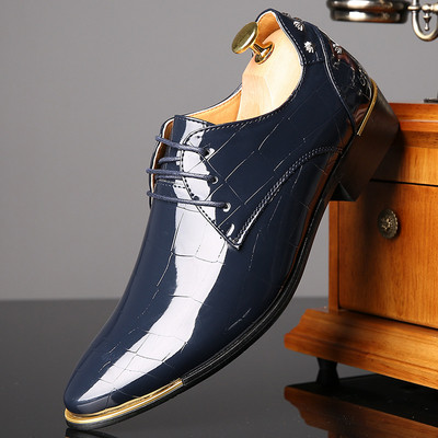 NOUL model de pantofi formali barbatesti din piele ecologica cu sireturi si elemente metalice