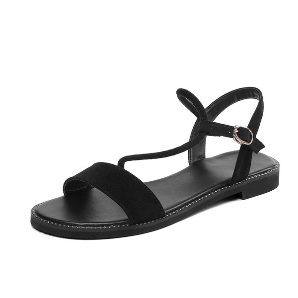 Öko velúrból készült, fűzős és csatos női szandál új modellje