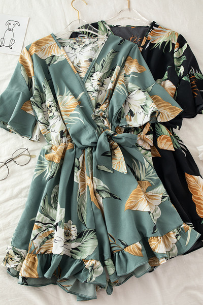 Γυναικείες ολ΄σωμες φόρμες με λουλουδάτο μοτίβο και ελαστική μέση