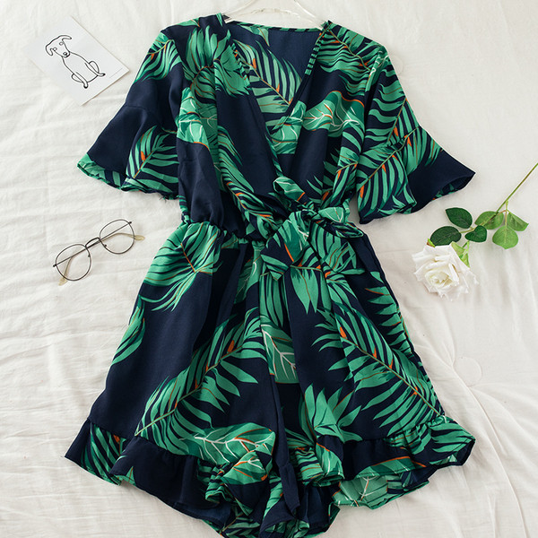 Γυναικείες ολ΄σωμες φόρμες με λουλουδάτο μοτίβο και ελαστική μέση