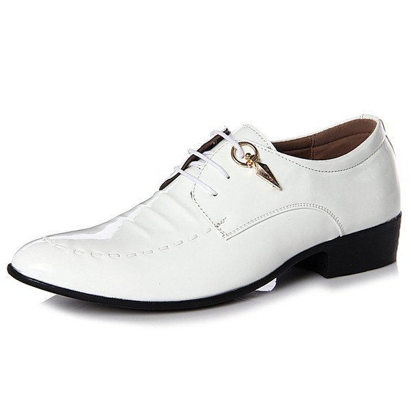 Официални мъжки обувки с връзки и дебел ток