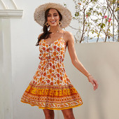 Rochie casual de vara de dama cu nasturi si model floral