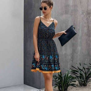Rochie casual de vara de dama cu nasturi si model floral
