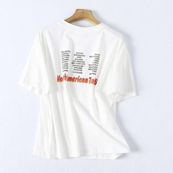 Női póló színes nyomattal - széles modell