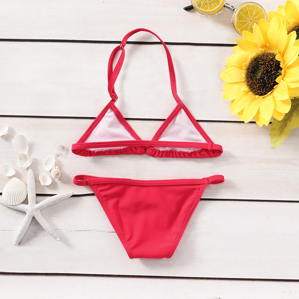 Βρεφικό μαγιό με κορδόνια σε κόκκινο χρώμα