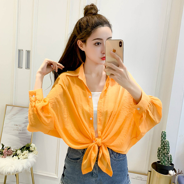 Γυναικείο casual πουκάμισο με κλασικό κολάρο και κουμπιά - φαρδιά μοντέλο