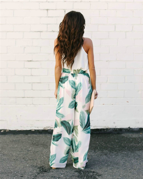 Modern női nadrág magas derékkal, virágmintával