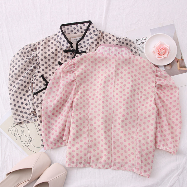 Нов модел дамска риза с ниска яка и буфан ръкав