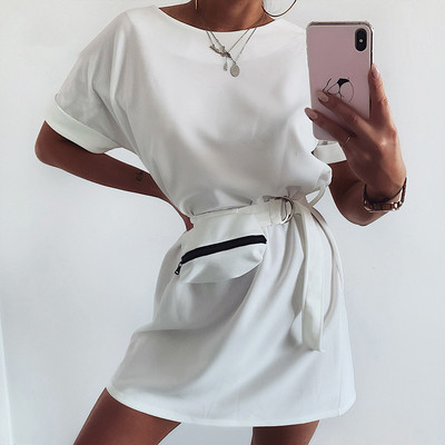 Rochie scurta moderna de dama cu curea