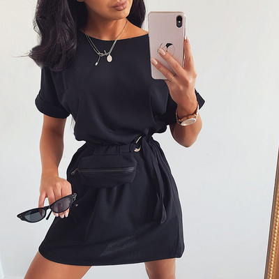 Rochie scurta moderna de dama cu curea