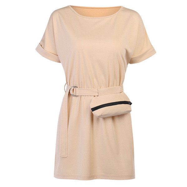 Női modern rövid ruha övvel