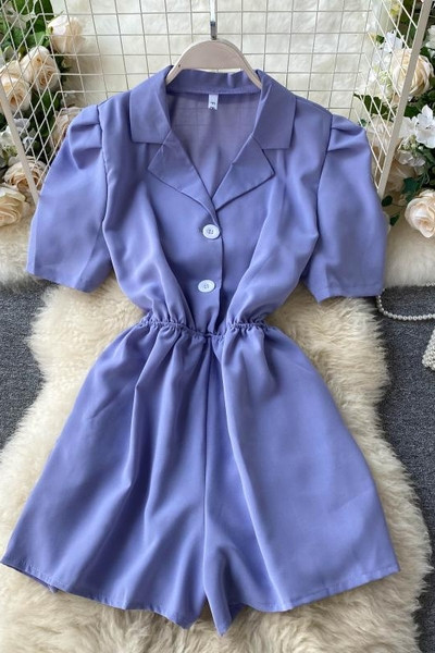 Κομψές γυναικείες ολόσωμες φόρμες με κοντά μανίκια και ελαστική μέση