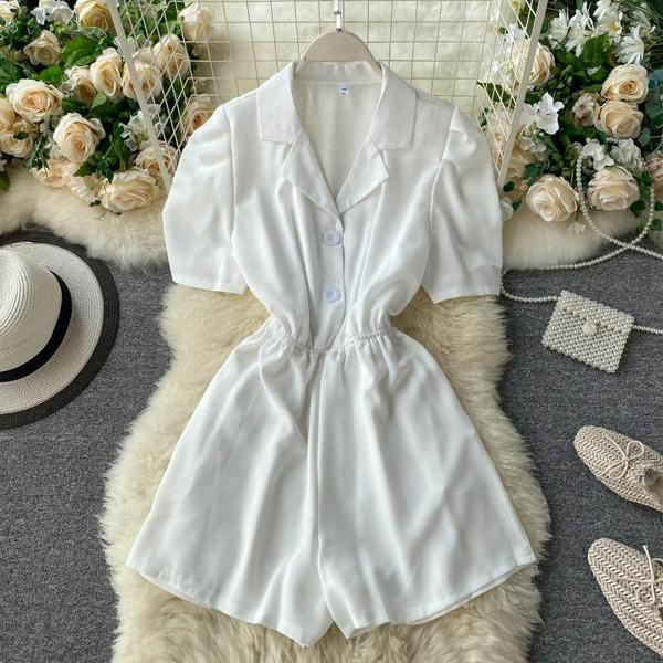 Κομψές γυναικείες ολόσωμες φόρμες με κοντά μανίκια και ελαστική μέση