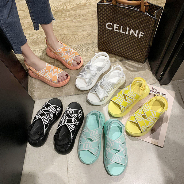 ÚJ Női alkalmi szandál felirattal és gumival