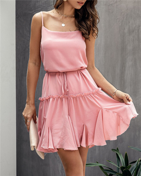 Ежедневна дамска рокля с колан - разкроен модел