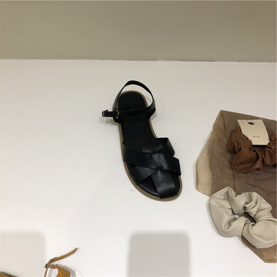 Sandale casual din piele cu talpa plate