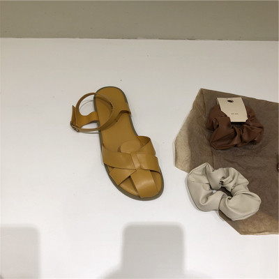 Sandale casual din piele cu talpa plate