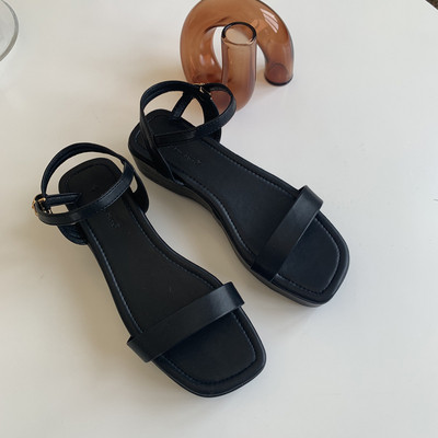 Sandale casual cu platformă plată și bretele subțiri