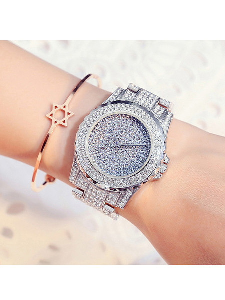 Naiste moodne kivikestega ümmargune käekell