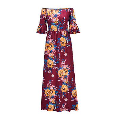 Új modell hosszú női ruha 3/4 lótusz ujjal