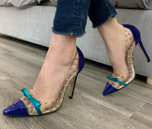 Sieviešu smailie apavi no eko ādas un silikona