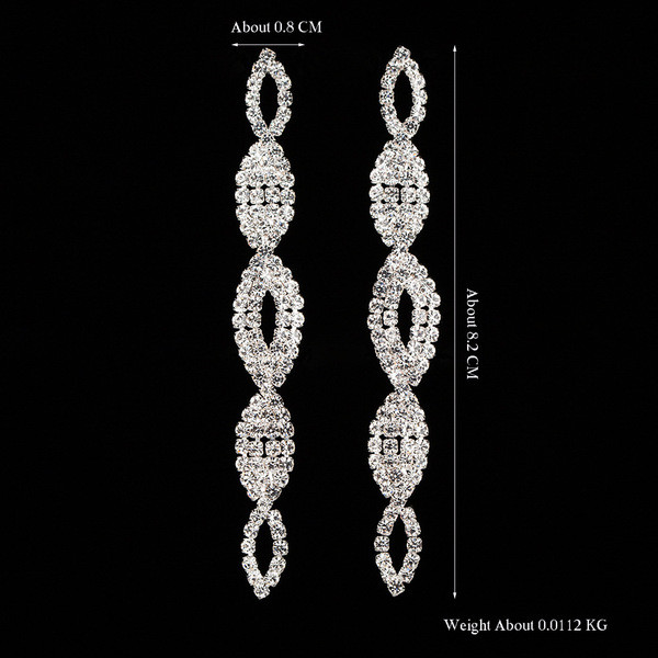 Elegáns női lógó fülbevaló kövekkel ezüst színben