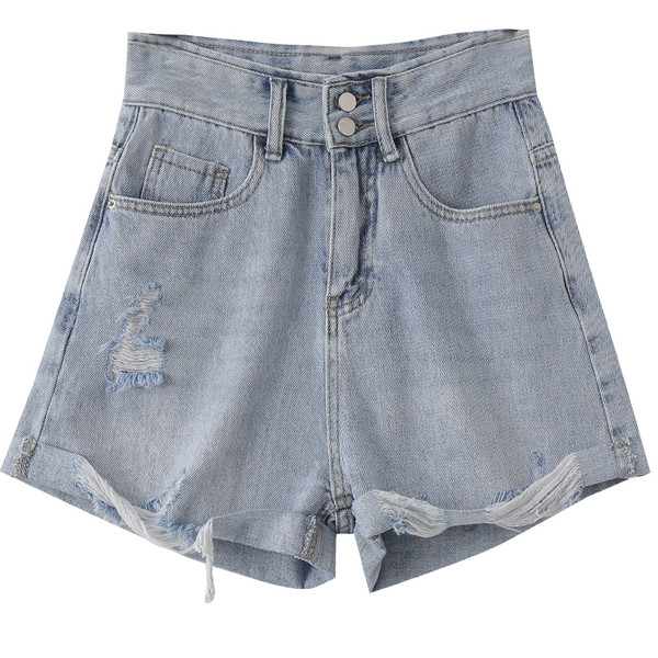 Női rövidnadrág szakadt motívumokkal, magas derékkal