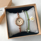 Stilīga sieviešu pulksteņa aproces tipa apaļa forma