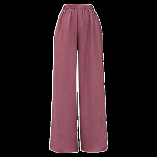 Μοντέρνο μακρύ γυναικείο παντελόνι με ελαστική μέση