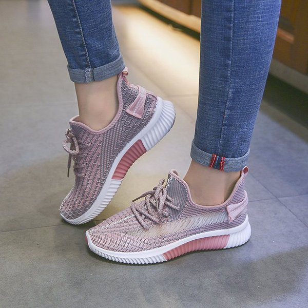 Σπορ και casual γυναικεία αθλητικά παπούτσια με κορδόνια - μεγάλα μεγέθη