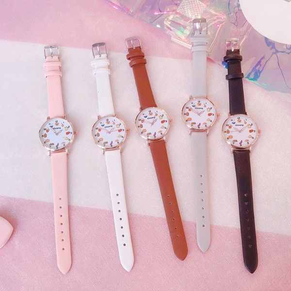 Καθημερινά γυναικείο ρολόι σε στρογγυλό σχήμα και eco δερμάτινο λουράκι