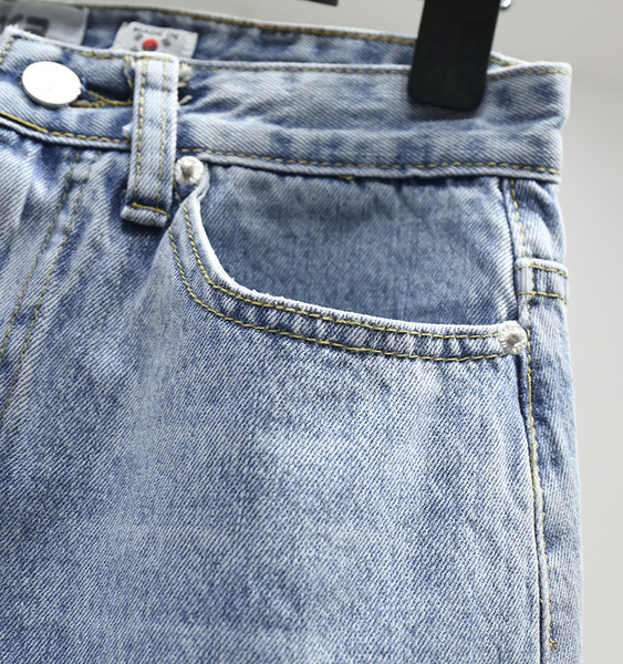 Aszimmetrikus farmer női szoknya magas derékkal