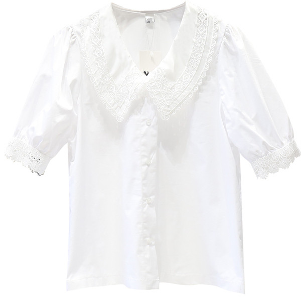 Modern női blúz spitz nyakkivágással és csipkével