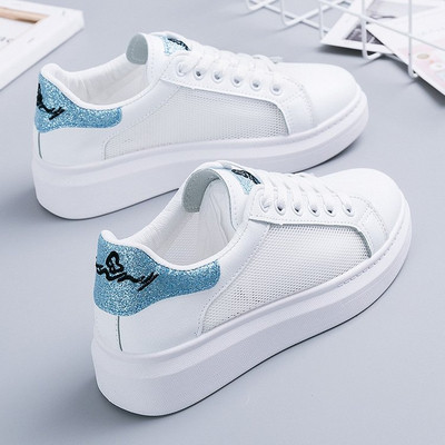 Casual γυναικεία αθλητικά παπούτσια από ύφασμα και έκο δέρμα