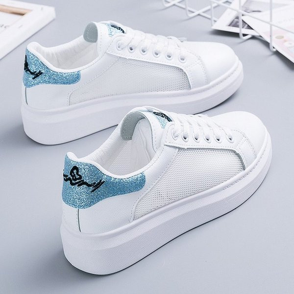 Casual γυναικεία αθλητικά παπούτσια από ύφασμα και έκο δέρμα