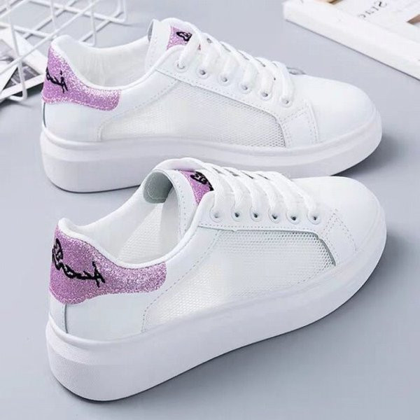 Casual γυναικεία αθλητικά παπούτσια από ύφασμα και έκο δέρμα